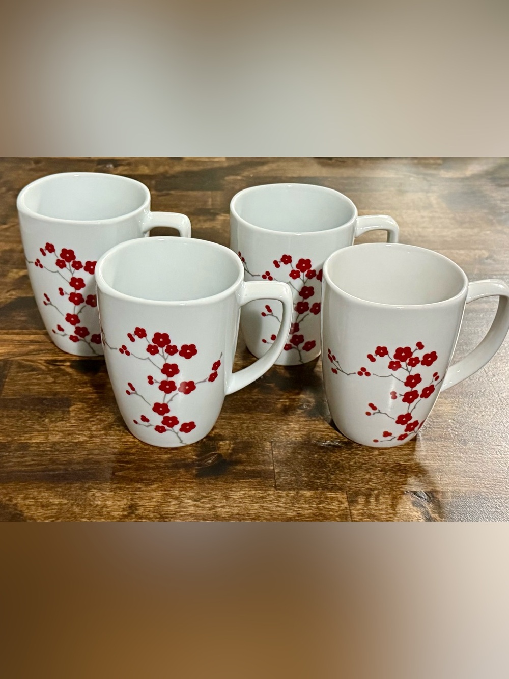 Corelle Coordinates "Hanami Garden" Porcelain Mugs, Set of 4 12 oz